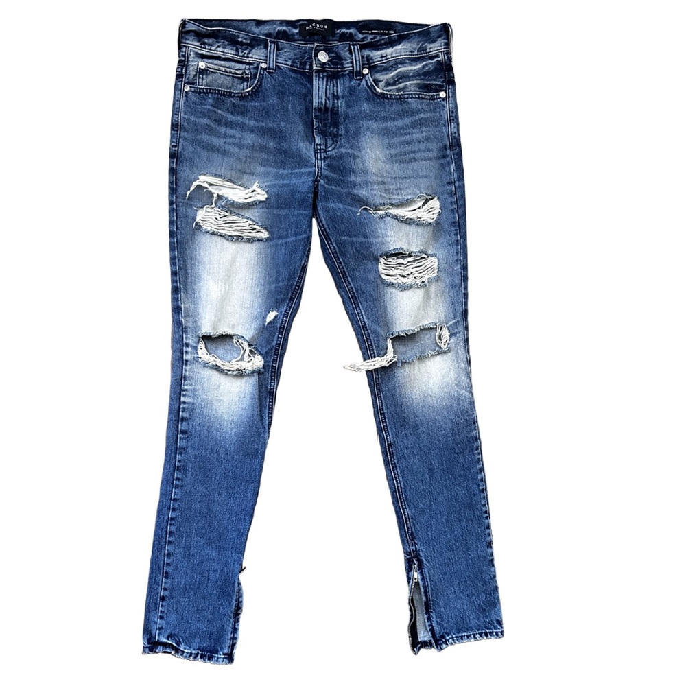 PacSun Men’s Distressed Skinny Blue Denim Jeans 34x32